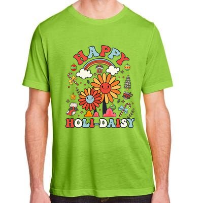 Happy Holimeaningful Giftdaisy Retro Retro Pink Christmas Daisy Retro Gift Adult ChromaSoft Performance T-Shirt