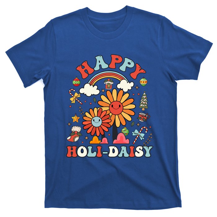 Happy Holimeaningful Giftdaisy Retro Retro Pink Christmas Daisy Retro Gift T-Shirt