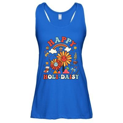 Happy Holimeaningful Giftdaisy Retro Retro Pink Christmas Daisy Retro Gift Ladies Essential Flowy Tank