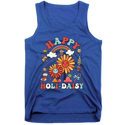 Happy Holimeaningful Giftdaisy Retro Retro Pink Christmas Daisy Retro Gift Tank Top