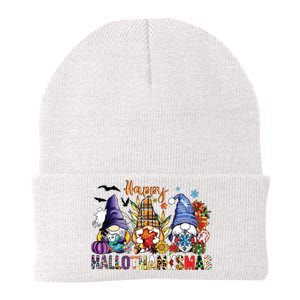 Happy Hallothanksmas Gnomes Halloween Thanksgiving Christmas Knit Cap Winter Beanie