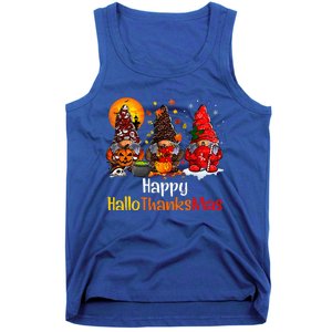 Happy Hallothanksmas Gnomes Halloween Thanksgiving Christmas Tank Top