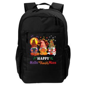 Happy Hallothanksmas Gnome Halloween Thanksgiving Christmas Daily Commute Backpack