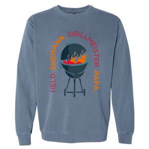 Hero Husband Grill Master Papa Family Father Gift Garment-Dyed Sweatshirt