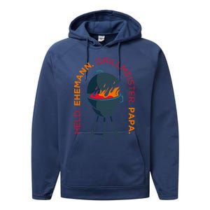 Hero Husband Grill Master Papa Family Father Gift Performance Fleece Hoodie