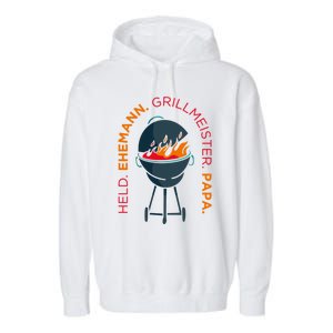 Hero Husband Grill Master Papa Family Father Gift Garment-Dyed Fleece Hoodie