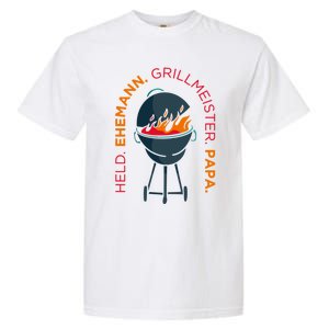 Hero Husband Grill Master Papa Family Father Gift Garment-Dyed Heavyweight T-Shirt