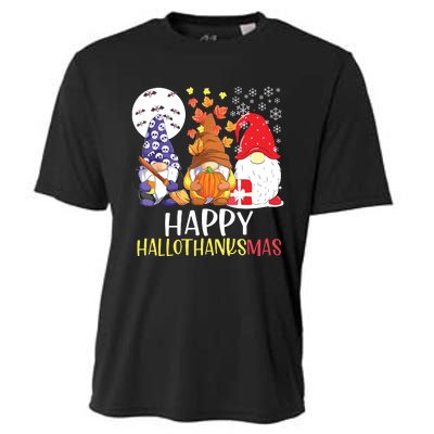 Happy Hallothanksmas Gnomes Cooling Performance Crew T-Shirt