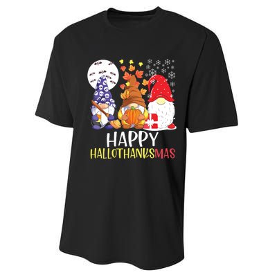 Happy Hallothanksmas Gnomes Performance Sprint T-Shirt