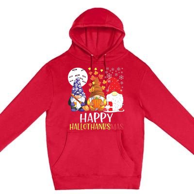 Happy Hallothanksmas Gnomes Premium Pullover Hoodie