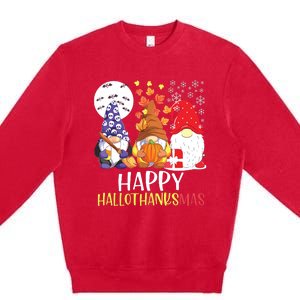 Happy Hallothanksmas Gnomes Premium Crewneck Sweatshirt