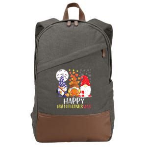 Happy Hallothanksmas Gnomes Cotton Canvas Backpack