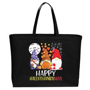 Happy Hallothanksmas Gnomes Cotton Canvas Jumbo Tote