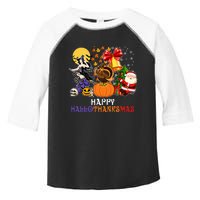 HAPPY HALLOTHANKSMAS GNOME Halloween Thanksgiving Christmas Toddler Fine Jersey T-Shirt