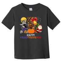 HAPPY HALLOTHANKSMAS GNOME Halloween Thanksgiving Christmas Toddler T-Shirt