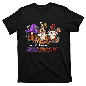 Happy Hallothankmas Gnomeis Halloween Thanksgiving Christmas T-Shirt