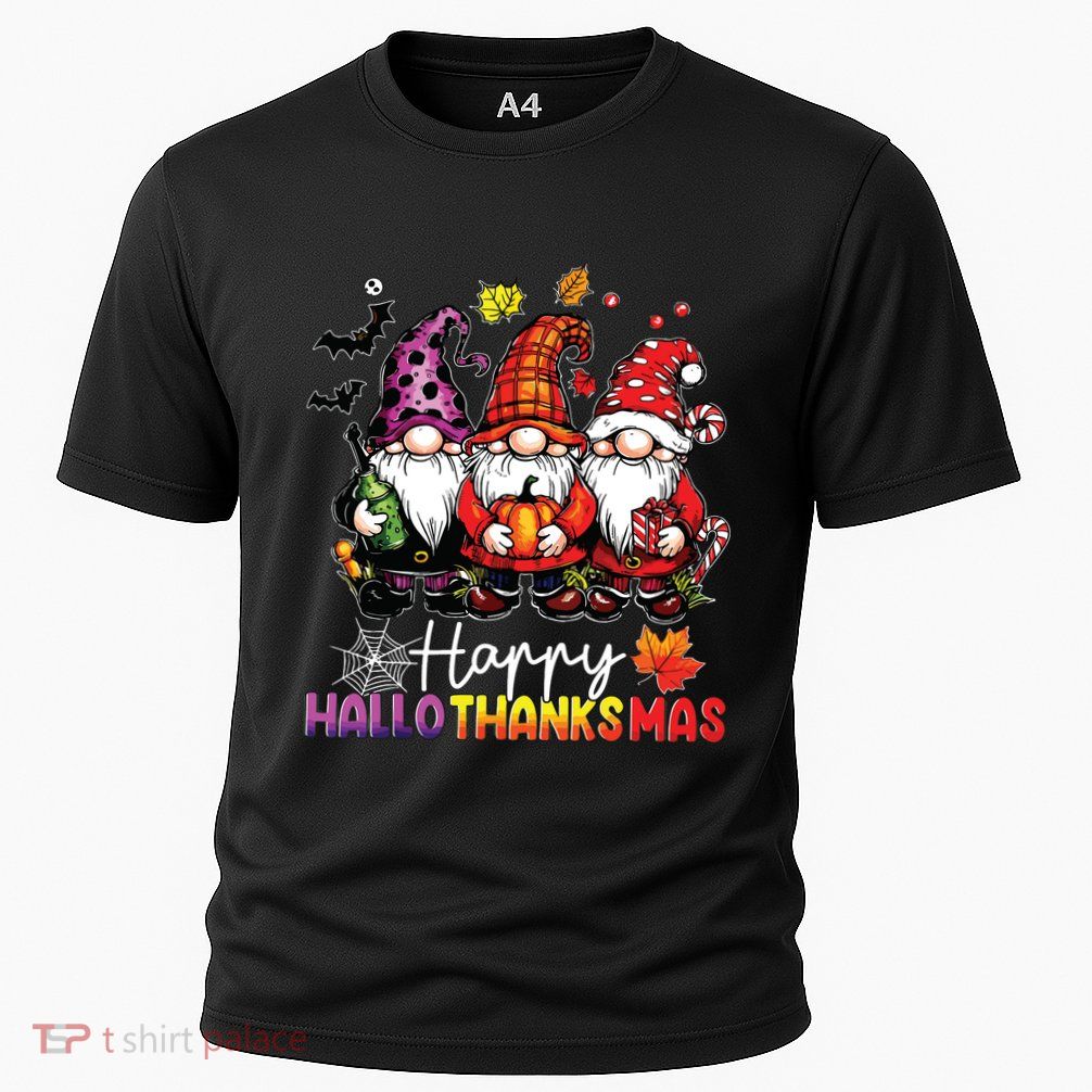 Happy Hallothanksmas Gnomes Lover Halloween Merry Christmas Performance Shirt