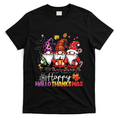 Happy Hallothanksmas Gnomes Lover Halloween Merry Christmas T-Shirt