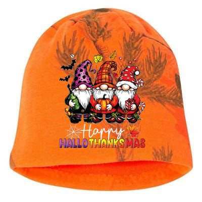 Happy Hallothanksmas Gnomes Lover Halloween Merry Christmas Kati - Camo Knit Beanie