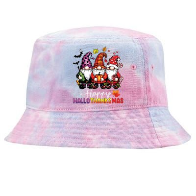 Happy Hallothanksmas Gnomes Lover Halloween Merry Christmas Tie-Dyed Bucket Hat