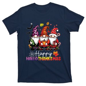 Happy Hallothanksmas Gnomes Lover Halloween Merry Christmas T-Shirt