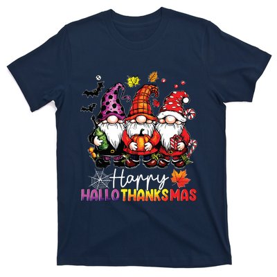 Happy Hallothanksmas Gnomes Lover Halloween Merry Christmas T-Shirt