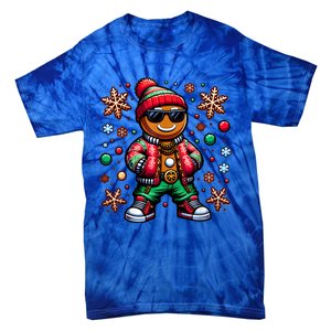 Hip Hop Gingerbread Man Xmas Funny Christmas Tie-Dye T-Shirt