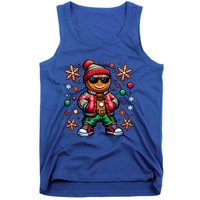 Hip Hop Gingerbread Man Xmas Funny Christmas Tank Top