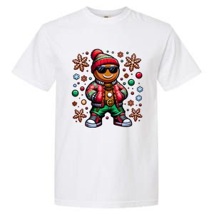 Hip Hop Gingerbread Man Xmas Funny Christmas Garment-Dyed Heavyweight T-Shirt