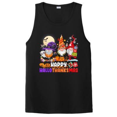 Happy Hallothanksmas Gnomes Halloween Thanksgiving Christmas PosiCharge Competitor Tank