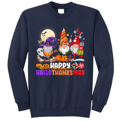 Happy Hallothanksmas Gnomes Halloween Thanksgiving Christmas Sweatshirt