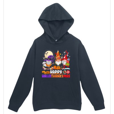 Happy Hallothanksmas Gnomes Halloween Thanksgiving Christmas Urban Pullover Hoodie