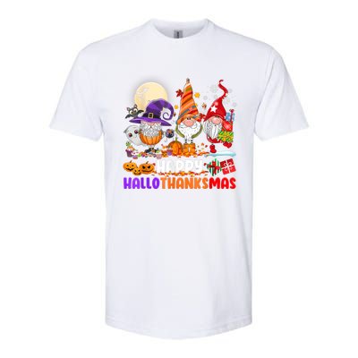 Happy Hallothanksmas Gnomes Halloween Thanksgiving Christmas Softstyle CVC T-Shirt