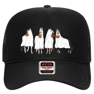 Halloween Horse Ghost Boo Cow Western Spooky Season Cool Gift Trucker Hat