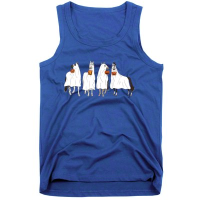 Halloween Horse Ghost Boo Cow Western Spooky Season Cool Gift Tank Top