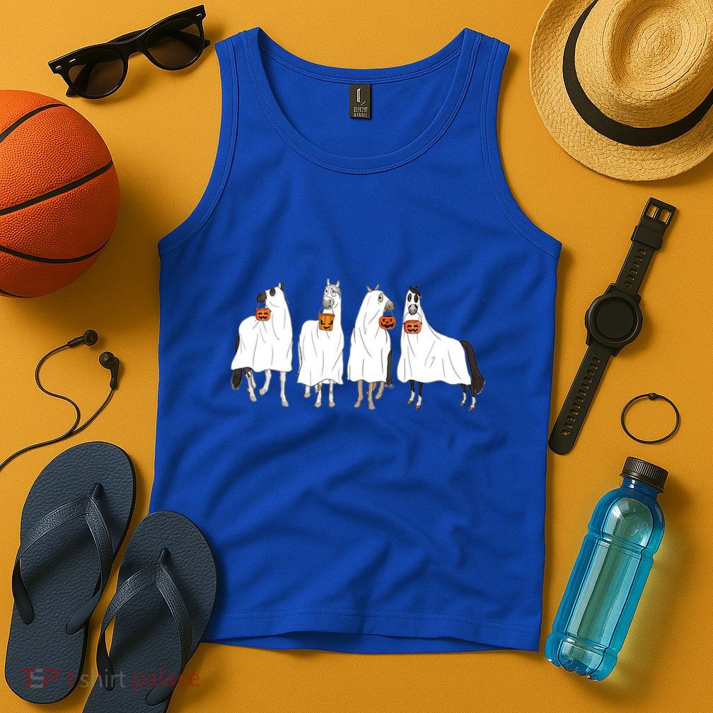 Halloween Horse Ghost Boo Cow Western Spooky Season Cool Gift Tank Top