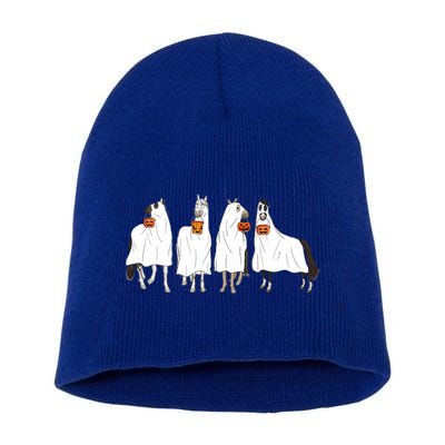 Halloween Horse Ghost Boo Cow Western Spooky Season Cool Gift Short Acrylic Beanie