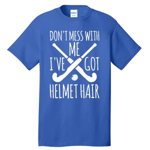 Helmet Hair Gift Field Hockey Goalie Funny Gift Tall T-Shirt