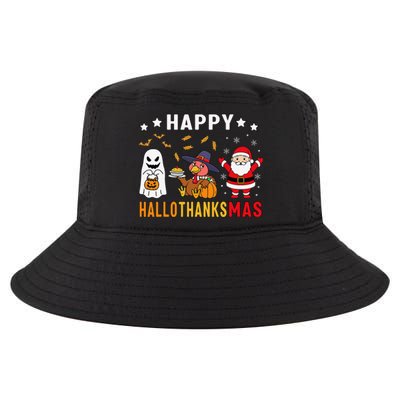 Happy Hallothanksmas Ghost Turkey Pumpkin Christmas Santa Cool Comfort Performance Bucket Hat