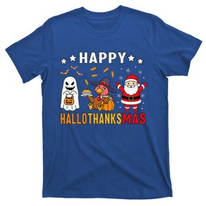 Happy Hallothanksmas Ghost Turkey Pumpkin Christmas Santa T-Shirt