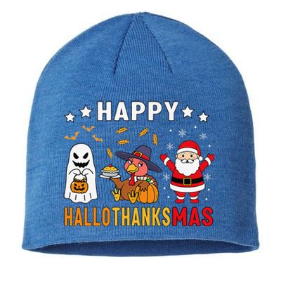 Happy Hallothanksmas Ghost Turkey Pumpkin Christmas Santa Sustainable Beanie