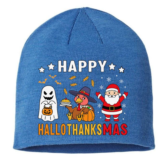 Happy Hallothanksmas Ghost Turkey Pumpkin Christmas Santa Sustainable Beanie