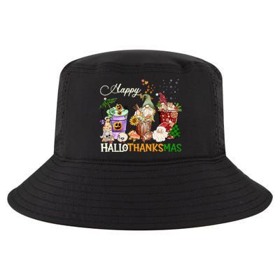 Happy Hallothanksmas Gnome Merry Christmas Thanksgiving Gift Cool Comfort Performance Bucket Hat