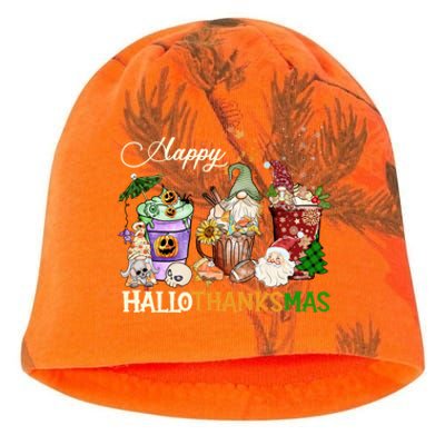 Happy Hallothanksmas Gnome Merry Christmas Thanksgiving Gift Kati - Camo Knit Beanie