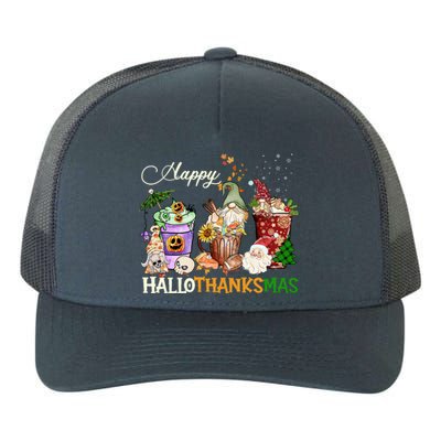 Happy Hallothanksmas Gnome Merry Christmas Thanksgiving Gift Yupoong Adult 5-Panel Trucker Hat