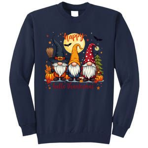 Happy Hallothanksmas Gnome Halloween Thanksgiving Christmas Tall Sweatshirt