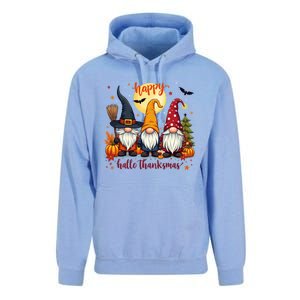 Happy Hallothanksmas Gnome Halloween Thanksgiving Christmas Unisex Surf Hoodie