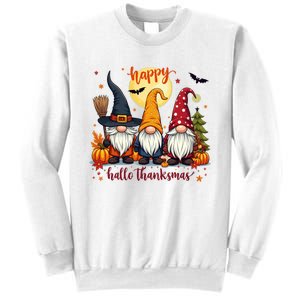 Happy Hallothanksmas Gnome Halloween Thanksgiving Christmas Sweatshirt