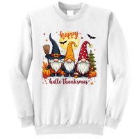 Happy Hallothanksmas Gnome Halloween Thanksgiving Christmas Sweatshirt