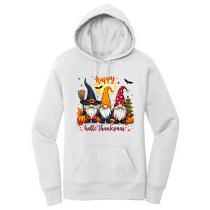 Happy Hallothanksmas Gnome Halloween Thanksgiving Christmas Women's Pullover Hoodie